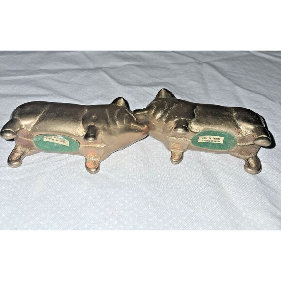 Vintage Brass Pig Hog Piglet Lot of 3 Family Paperweight Figurines Set of 3 Pigs - Picture 14 of 16